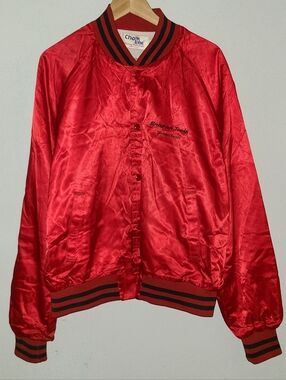 Chalk Line Red Bomber Snap On Tools Denver Team Long Sleeve Eagle Jacket Size XL
